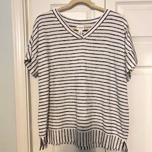 Chico’s Weekends navy & white shirt